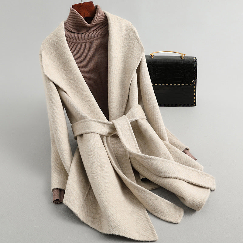 Eleganter Mid-Long Wollmantel für Damen