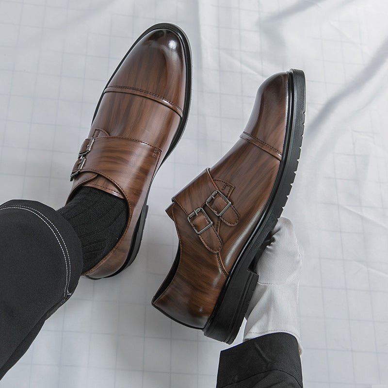 Business-Lederstiefel mit runder Kappe