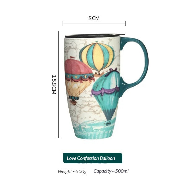 Keramiktasse mit Deckel – Pflanzen & Tiere – Bild 9 | LuxeStyle