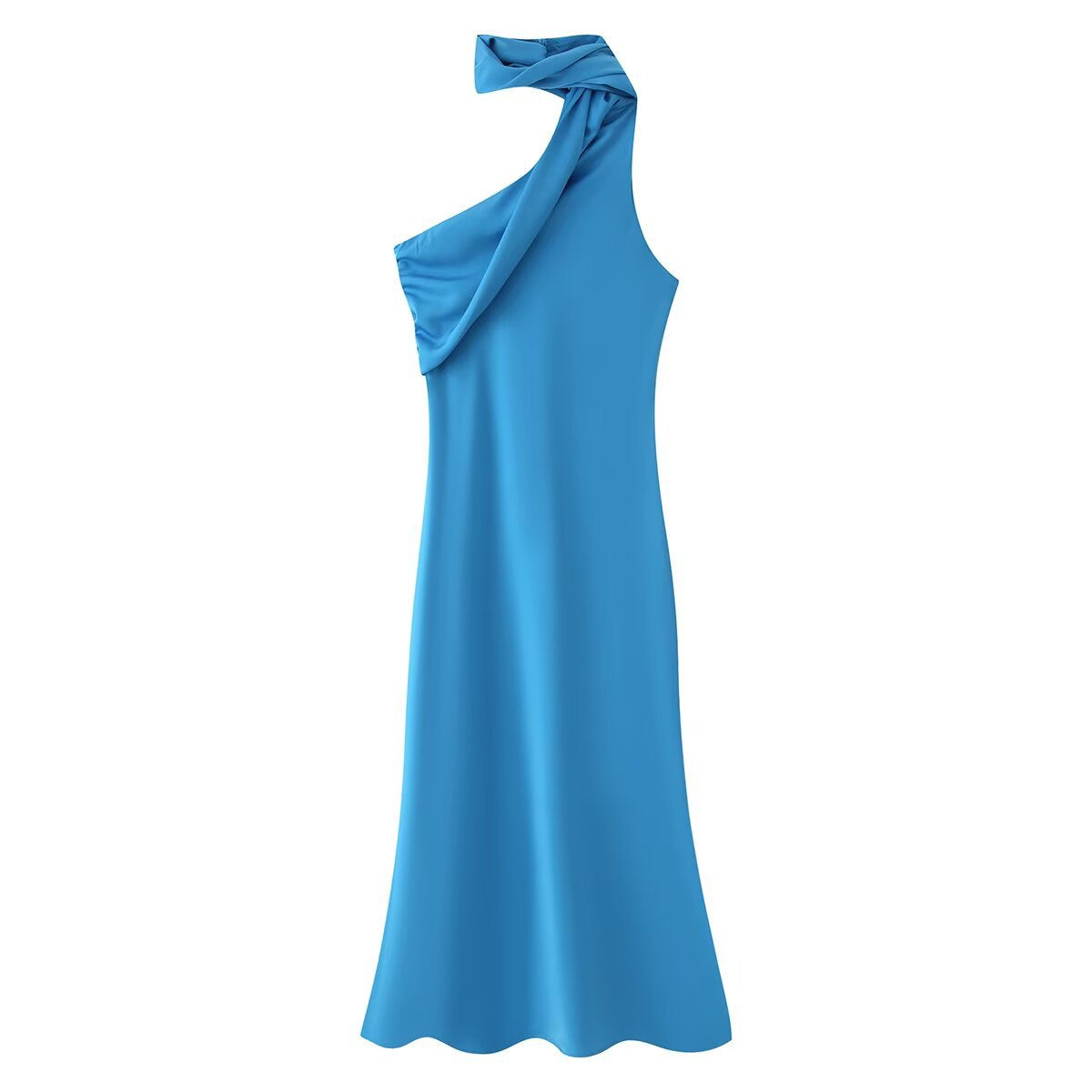 Asymmetrisches Kleid mit Schal-Detail