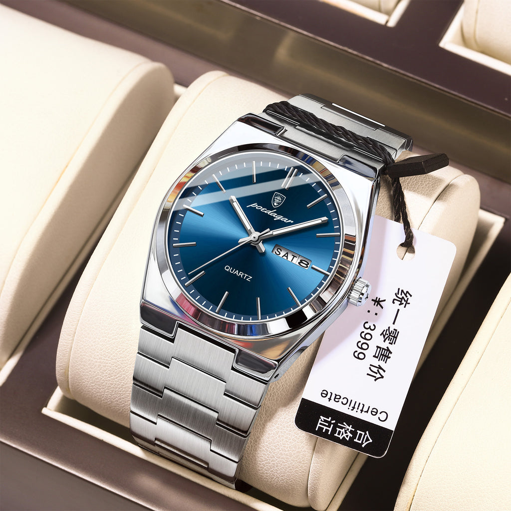 Ultraflache Herrenuhr wasserdicht, leuchtend