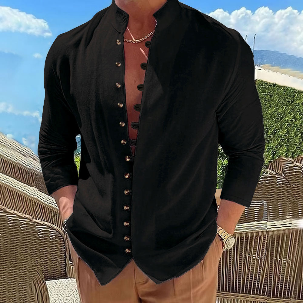 Langeärmeliges Loose-Fit-Shirt aus Polyester – Bild 6 | LuxeStyle