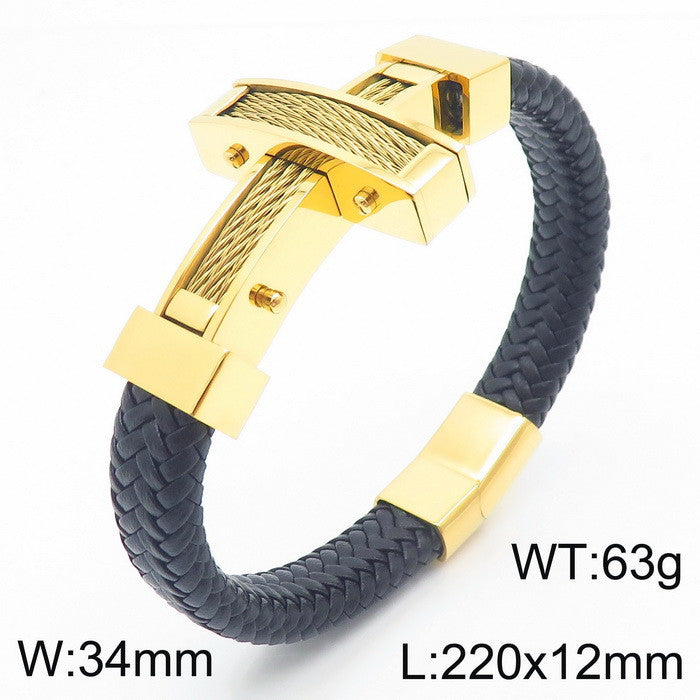 Herrenarmband aus Titanstahl mit Kreuz-Anhänger – Bild 8 | LuxeStyle