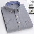 Herren Oxford Baumwollhemd Kurzarm