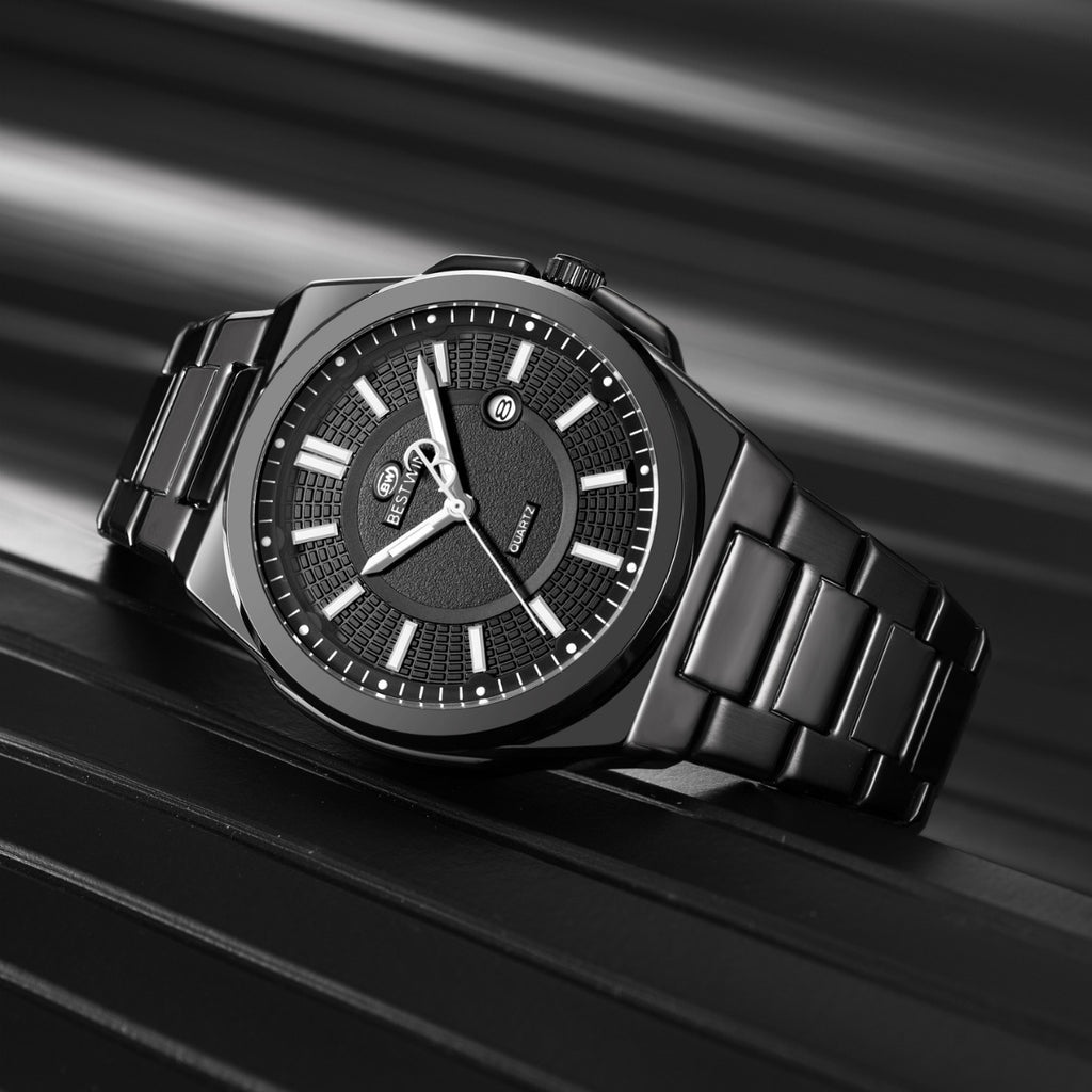Herrenuhr mit Datumsanzeige und Leuchtzeigern