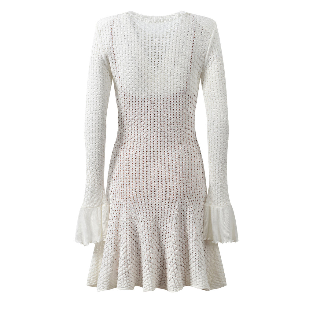 Elegantes Strickkleid mit Spitze – Bild 4 | LuxeStyle