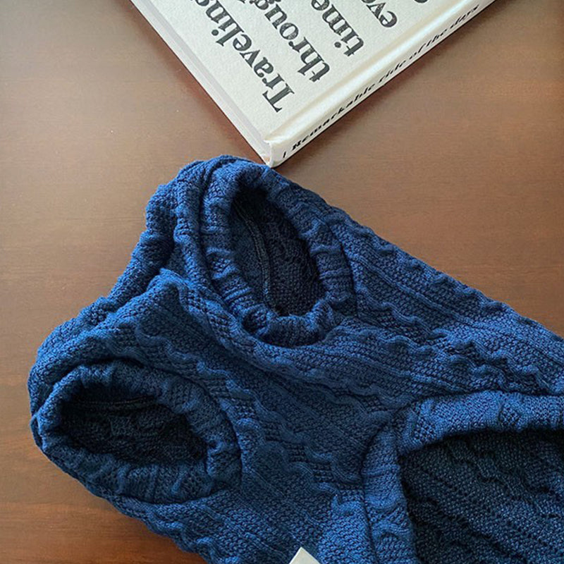 Hundestrickpullover Set in Blau/Weiss – Bild 3 | LuxeStyle