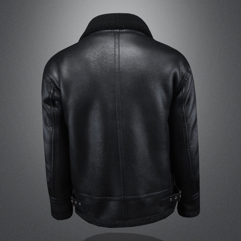 Leder-Pelz Jacke für Herren