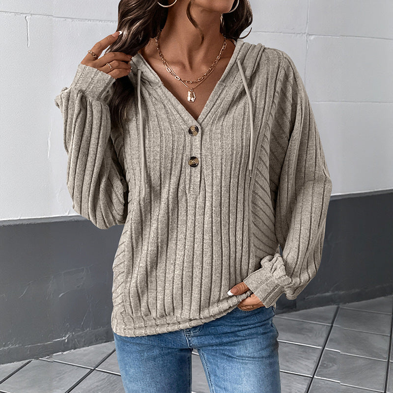 Gerippter Damen Hoodie im Casual Fit