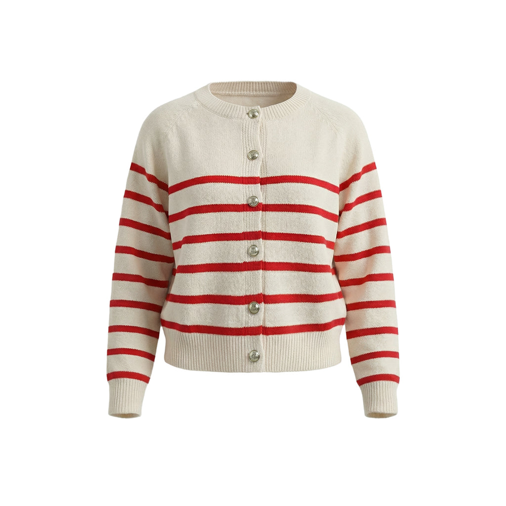 Gestreifter Strick-Cardigan für Damen – Ansicht 6