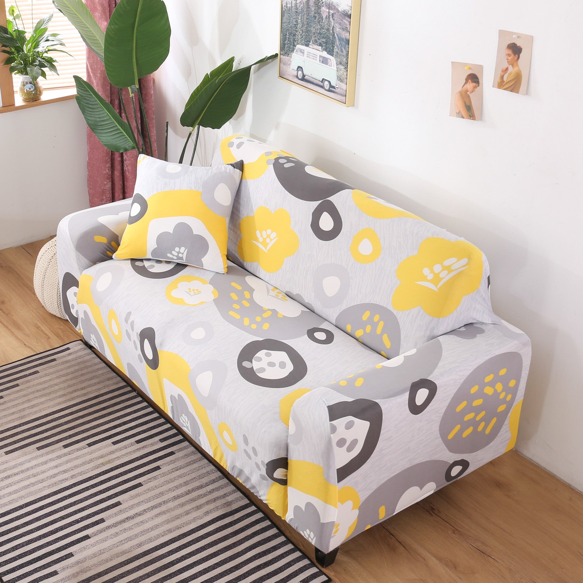 Gedruckter Multifunktioneller Strick Dehnbarer Sofa-Bett-Bezug