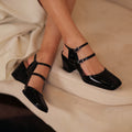 Sandalen mit Lackleder & Blockabsatz | LuxeStyle