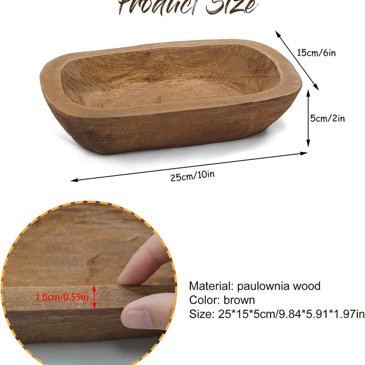 Handgeschnitzte Aufbewahrungsschale aus Holz – Bild 4 | LuxeStyle