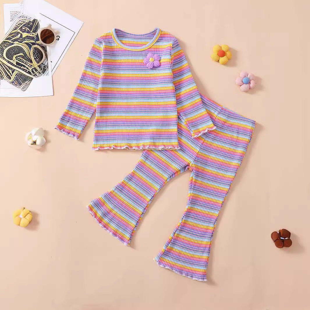 Baby-Set aus Baumwolle: lange Ärmel, Blümchen-Hose – Bild 5 | LuxeStyle