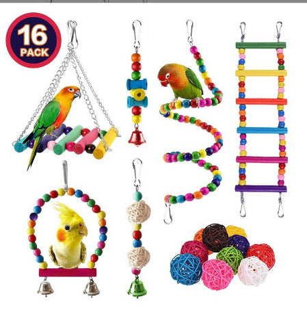 Vogelspielzeug-Set mit Holzleiter & Bällen – Bild 11 | LuxeStyle