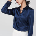 Slim-fit Seidentop mit Farbkontrast