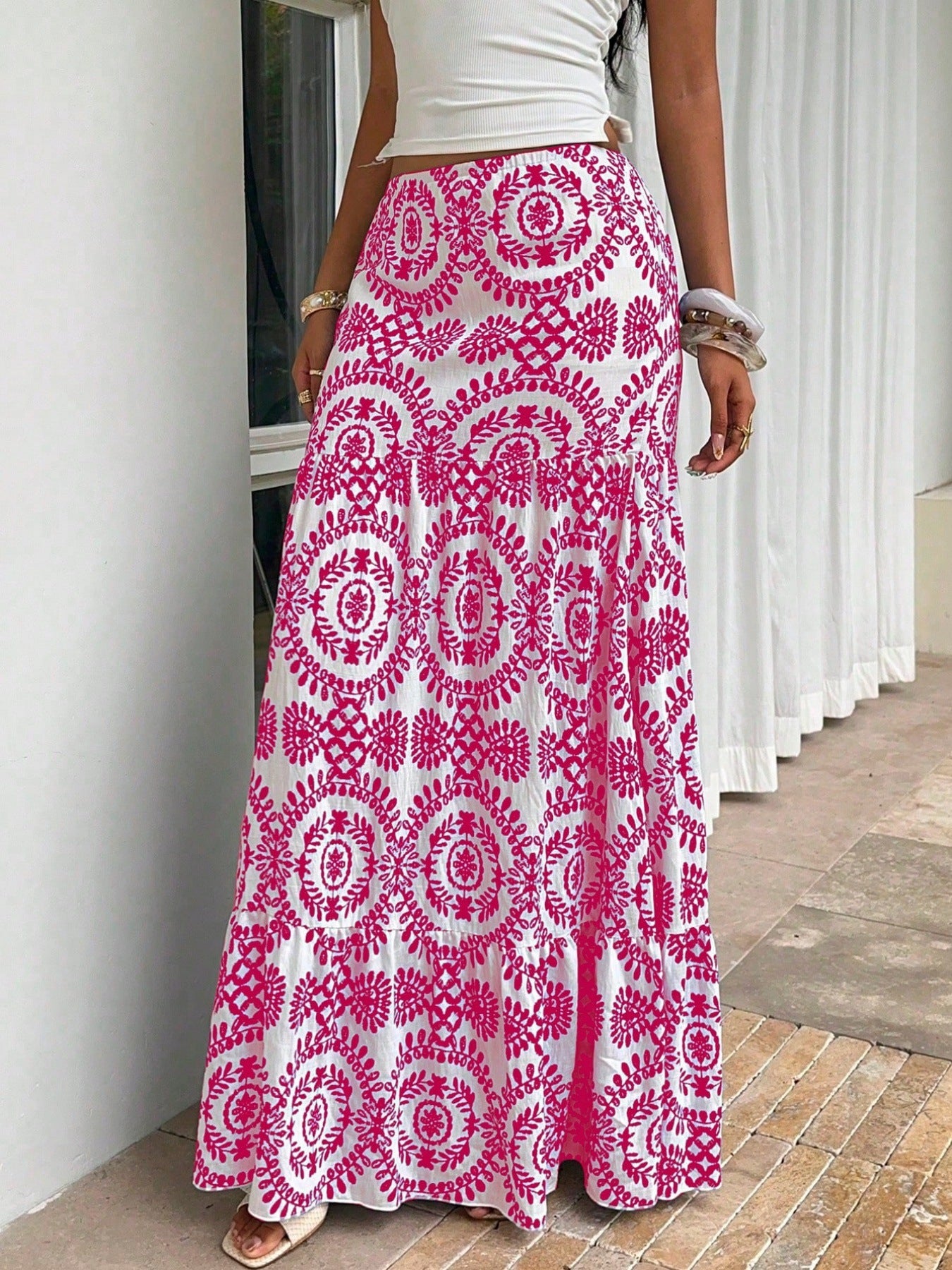 Boho-Maxirock mit Print