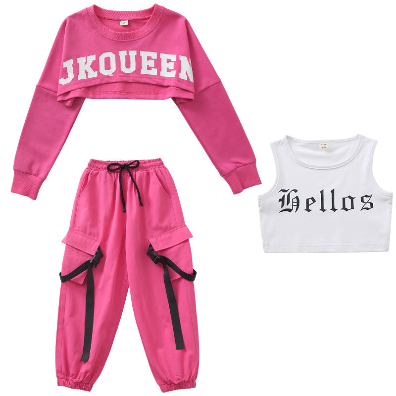 Mädchen Jazz Dance Outfit Langarm & Hose