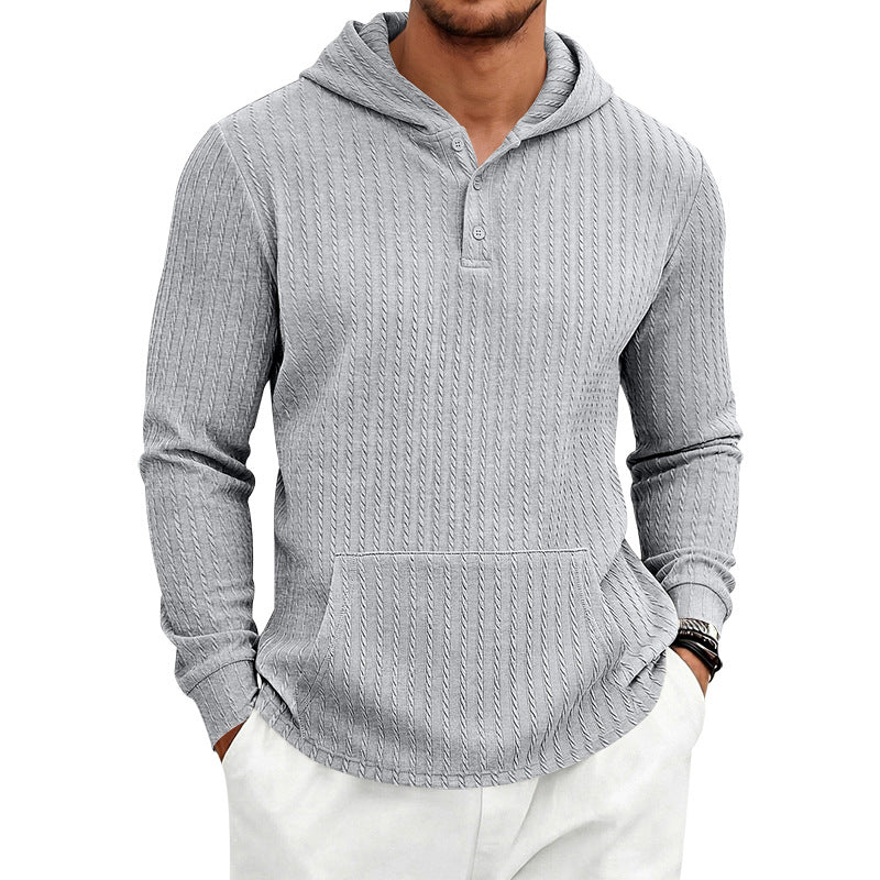 Herren Hoodie mit Fischgrat-Jacquard-Textur
