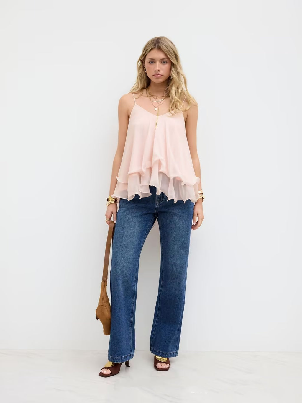 Damen Carmen-Top mit Rüschenträgern | LuxeStyle
