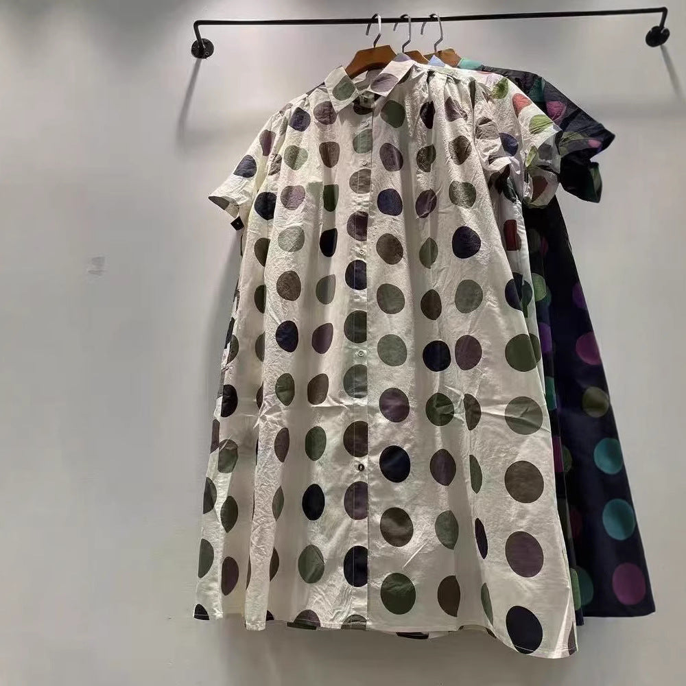 Sommerliches Polka-Dot A-Linien Hemdkleid – Bild 5 | LuxeStyle