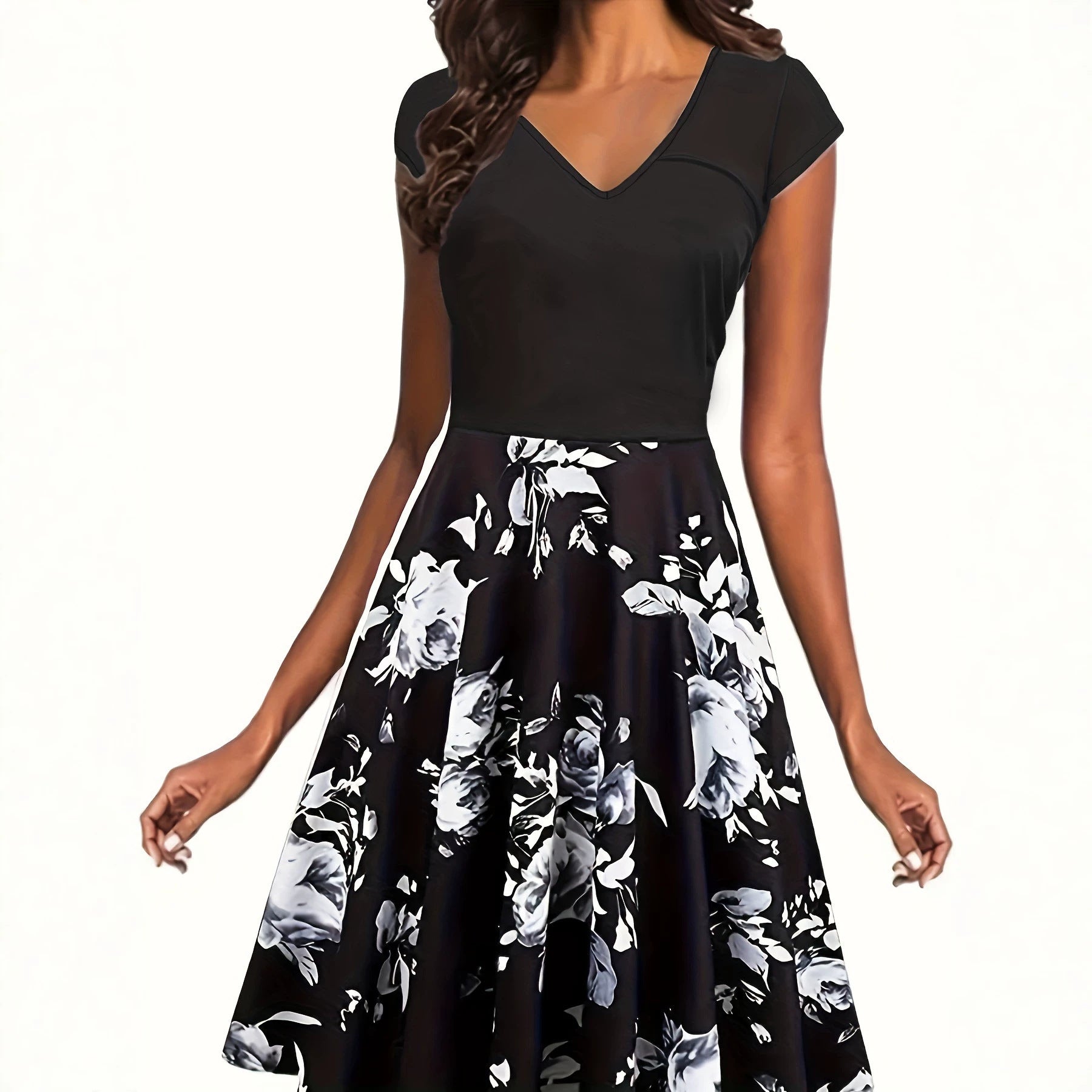 Blumenkleid mit elastischer Taille