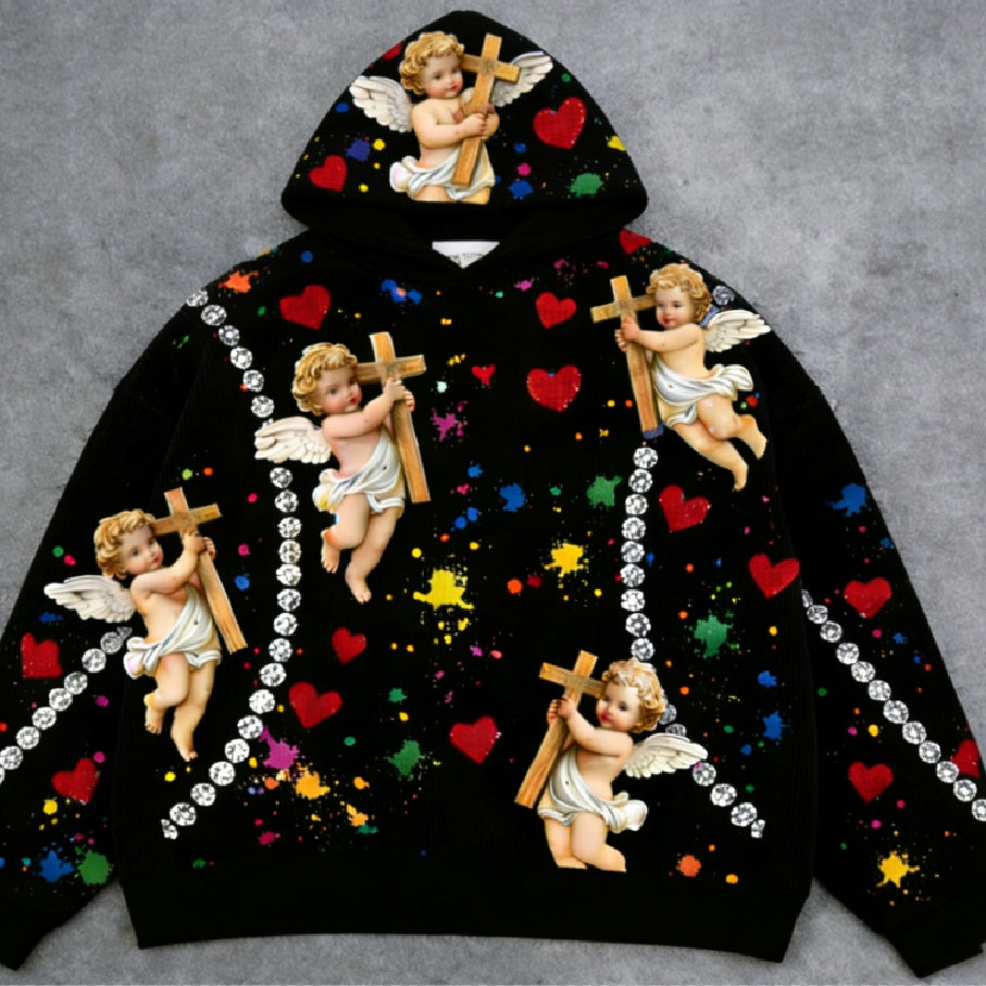 Herren Sweatshirt mit Engelsdruck