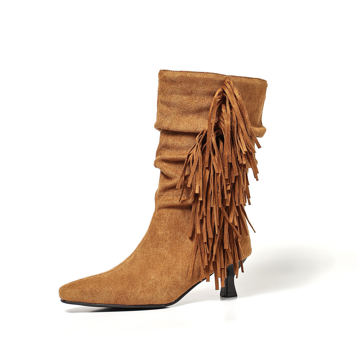 Fringen- Stiefel, Kamel