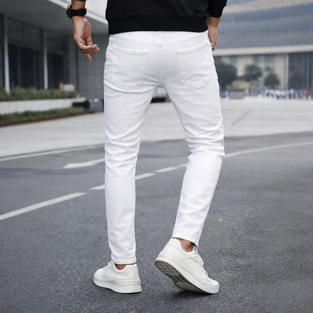 Herren Slim-Fit Jeans mit Perlenstickerei