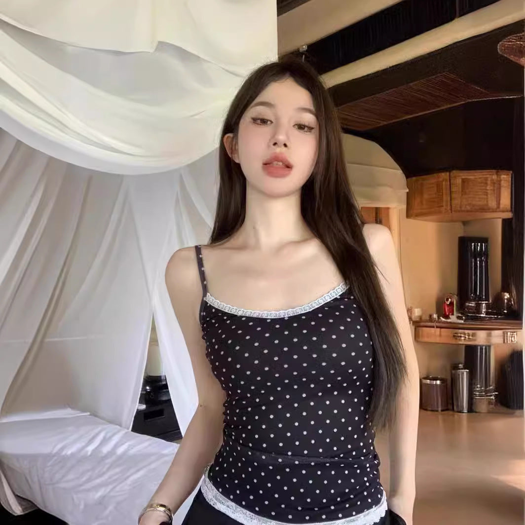 Designer-Stil Polka-Dot Spitze Camisole – Ansicht 6