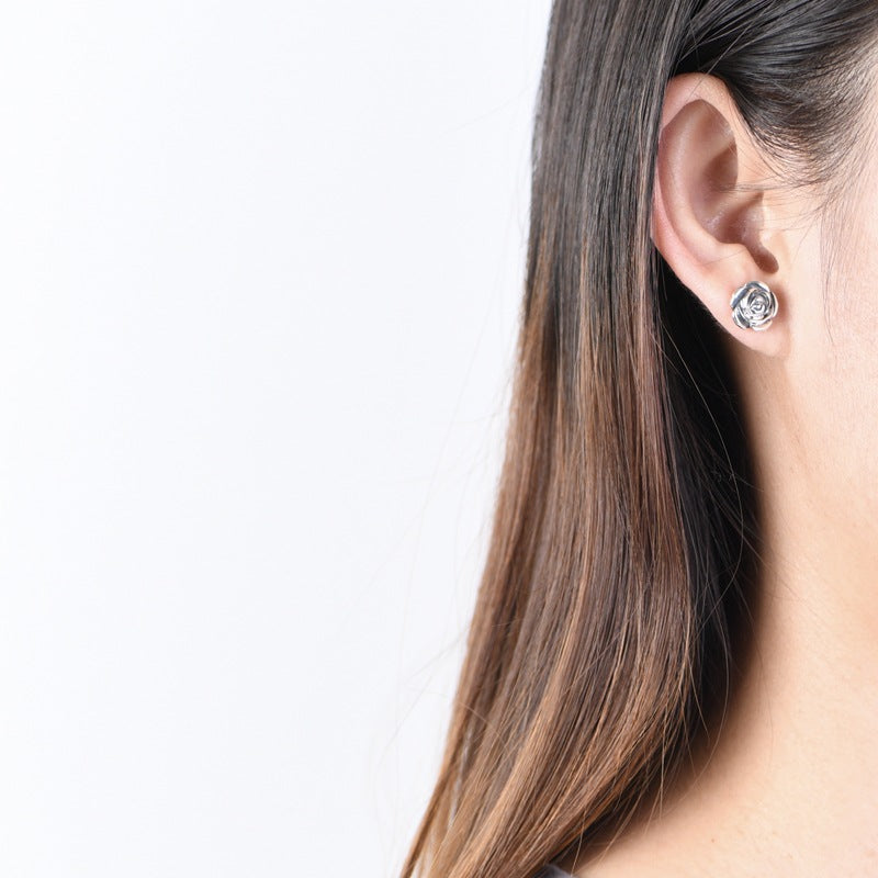 Ohrstecker Rose Sterling Silber