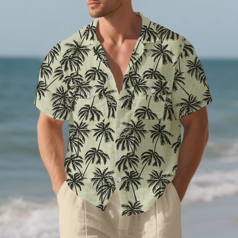 Strand-Kurzarmhemd für Herren mit Blumenmuster – Bild 3 | LuxeStyle