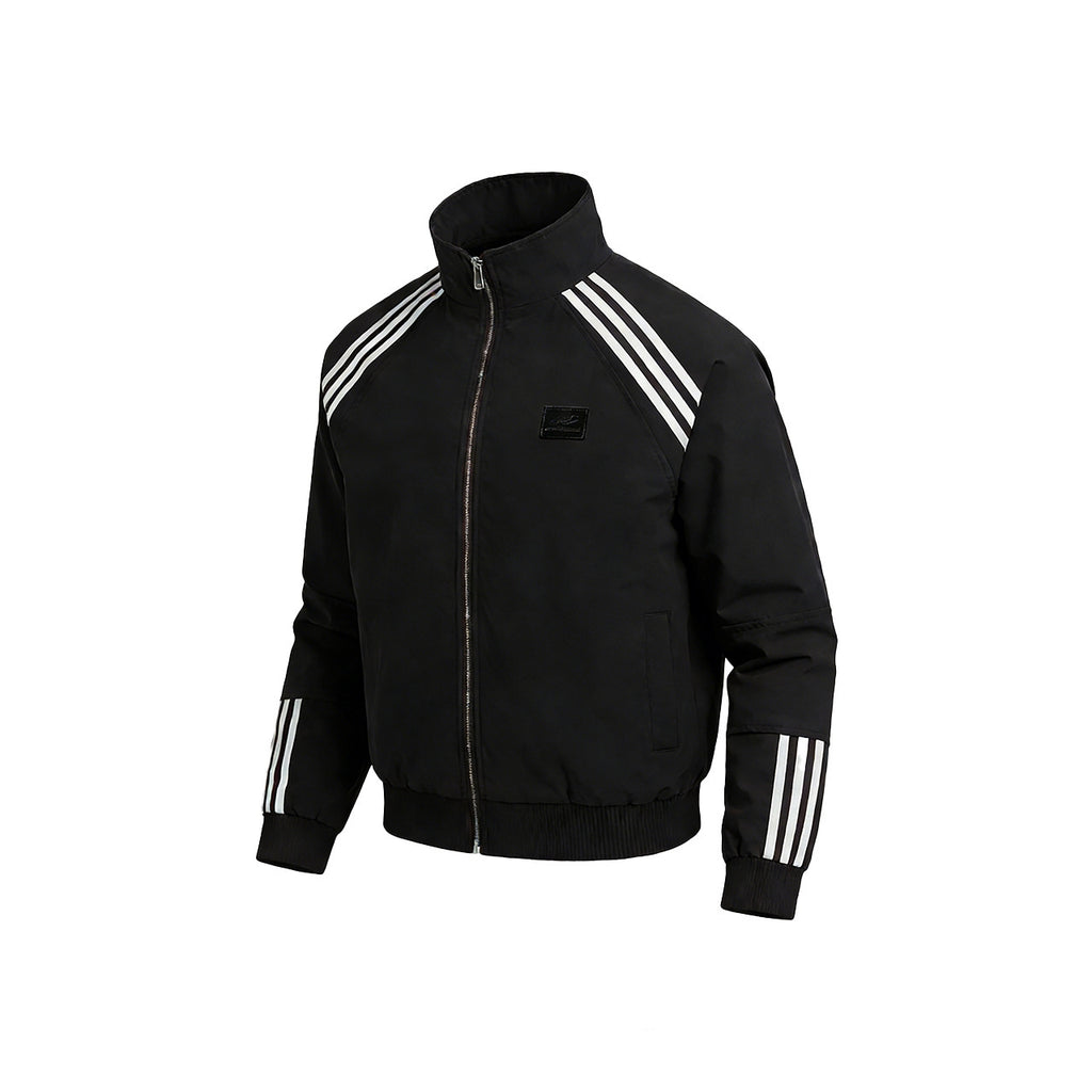 Retro Sport-Casual Gestreifte Jacke und Weitbein-Hose