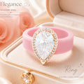 Zirkon-Ring mit Silikon-Einlage im Tropfen-Design – Bild 4 | LuxeStyle