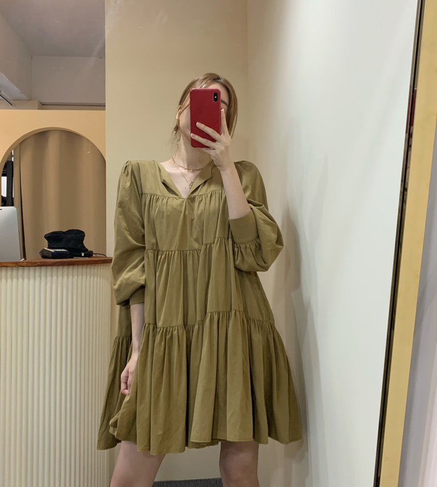 Plissiertes A-Linien Kleid