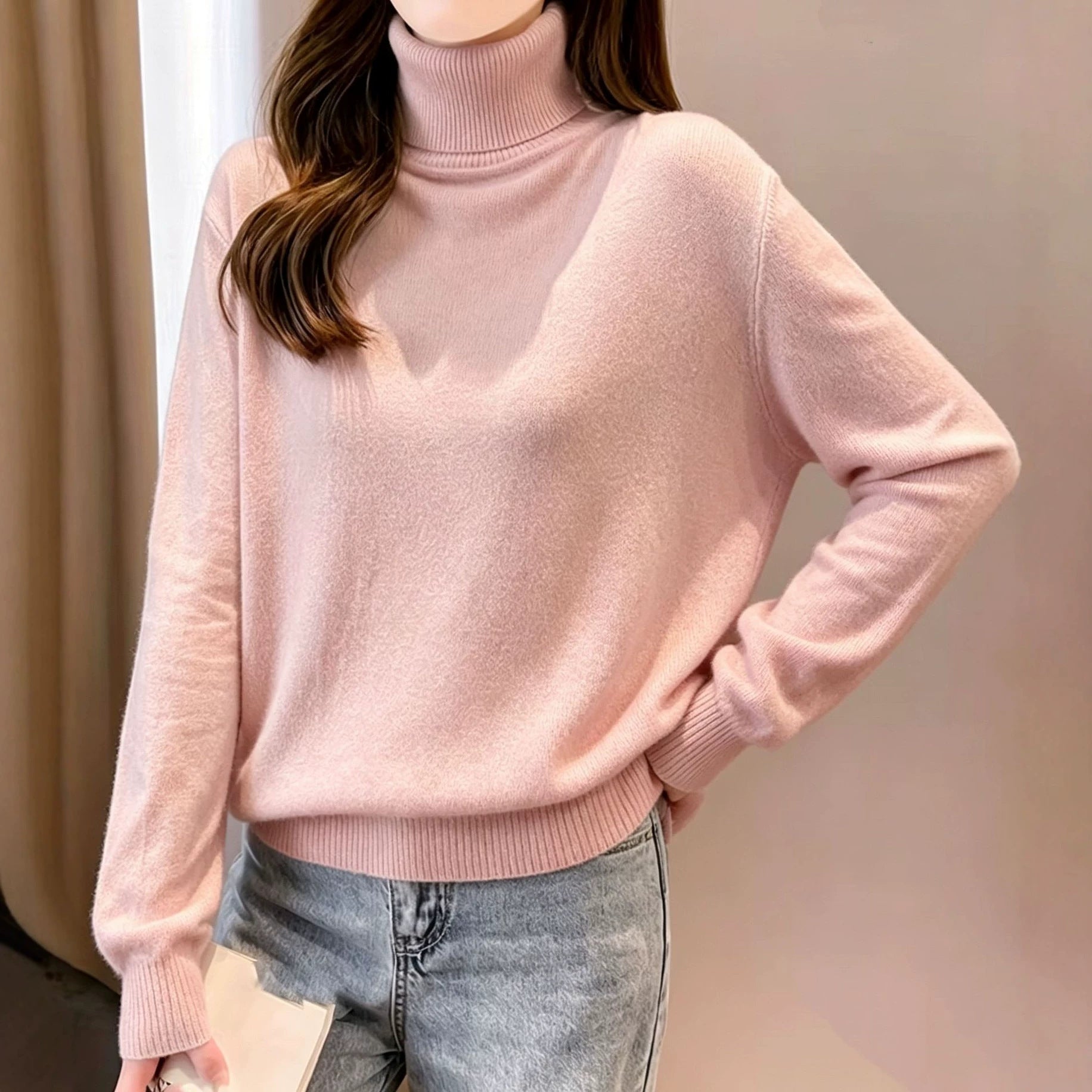 Damen Rollkragenpullover – Eleganter Strick