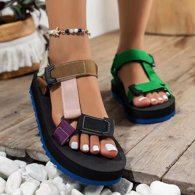 Ethno-Sandalen mit Klettverschluss und dicker Sohle – Bild 4 | LuxeStyle