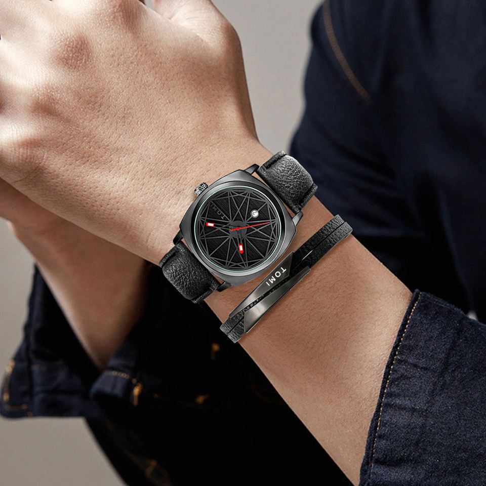 Herrenuhr-Set «Magnate» – Quarz + Armband