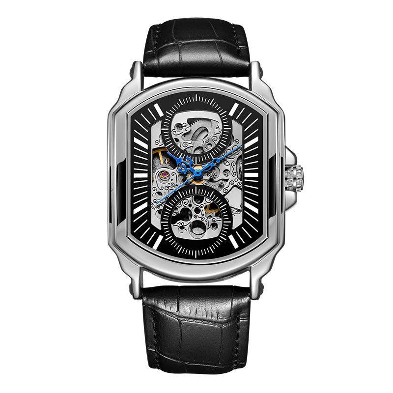 Quadratische Mechanikuhr im Antik-Stil