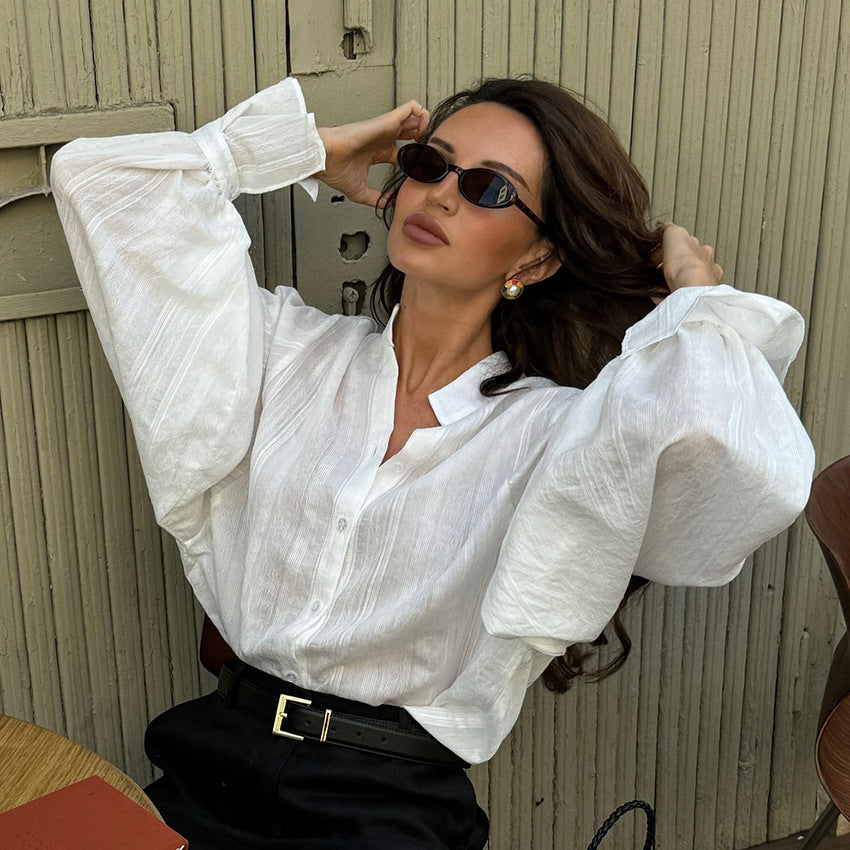 Langärmliges Stehkragen-Shirt im Loose-Fit – Bild 2 | LuxeStyle
