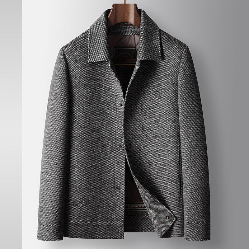 Wolljacke für Herren, grau, Slim-Fit
