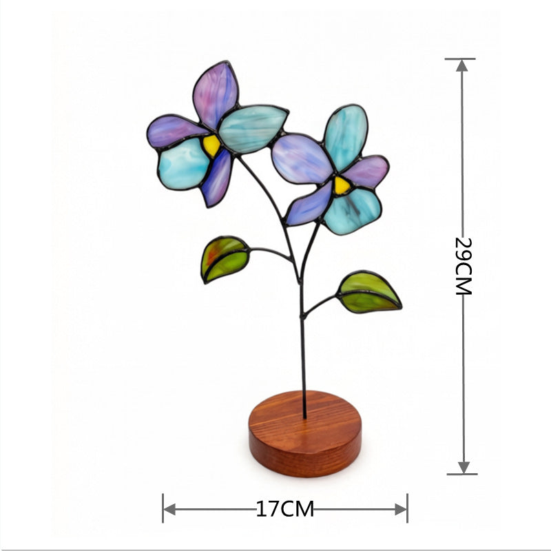 Blumendekoration aus Buntglas