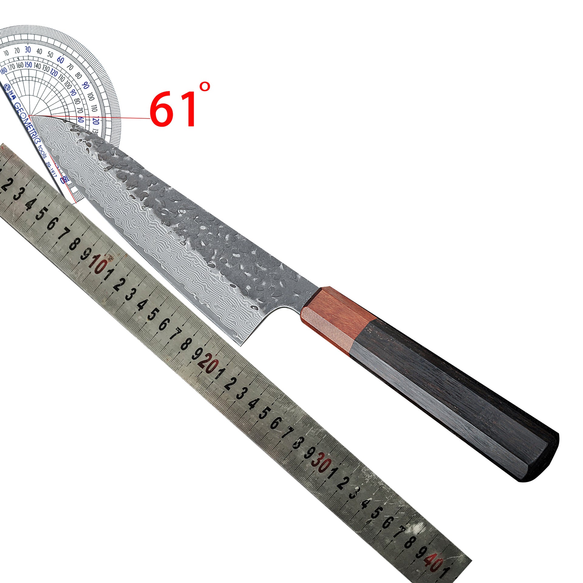 Damast Kochmesser mit Hammerschlag-Finish