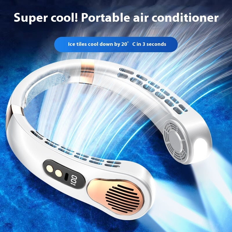 Tragbarer Nackenventilator mit Digitalanzeige – Ansicht 5