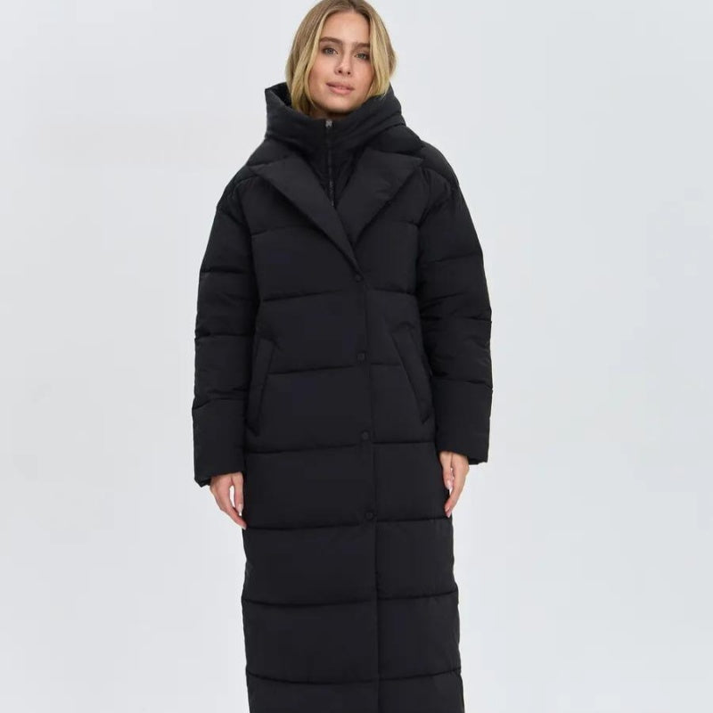 Weisser Baumwollmantel bis Knie | LuxeStyle