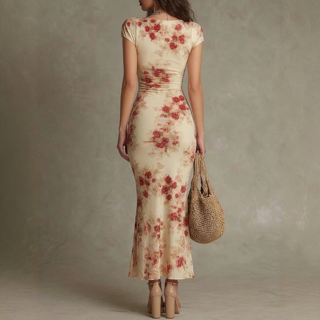 Retro-Print Slim-Fit Freizeitkleid – Bild 4 | LuxeStyle