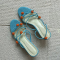 Schafleder-Sandalen mit Cyan-Leder – Bild 7 | LuxeStyle