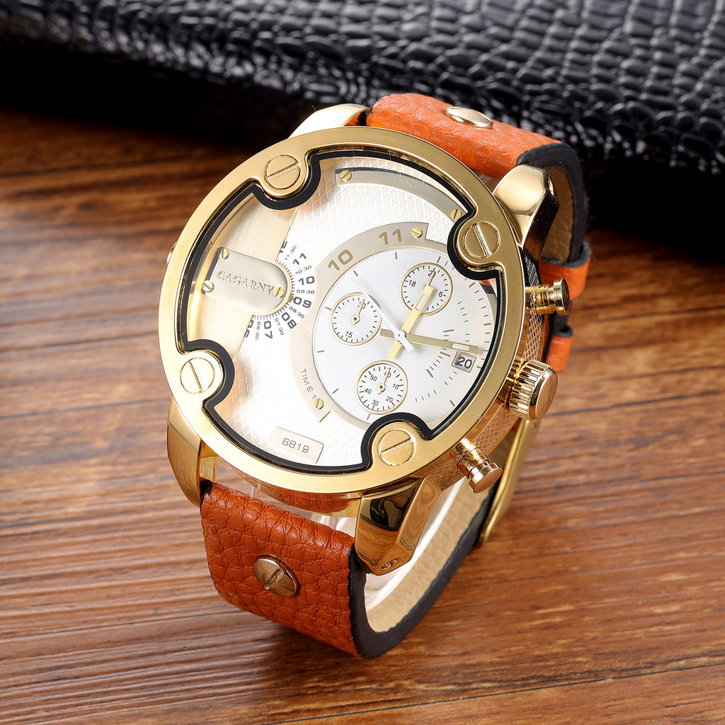 Quarz-Herrenuhr mit grossem Zifferblatt