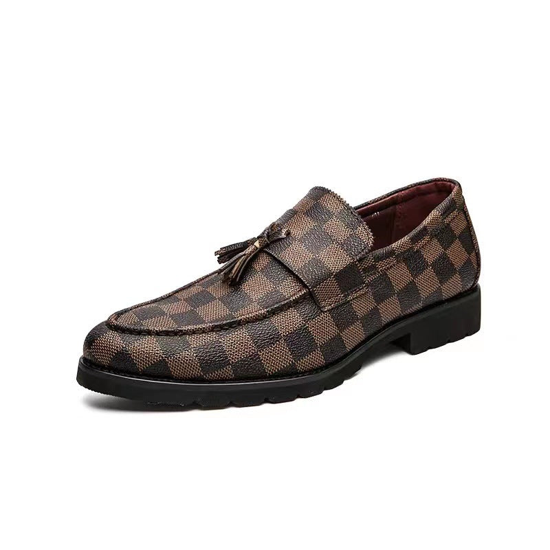 Karierte Leder-Business-Schuhe für Herren – Bild 5 | LuxeStyle