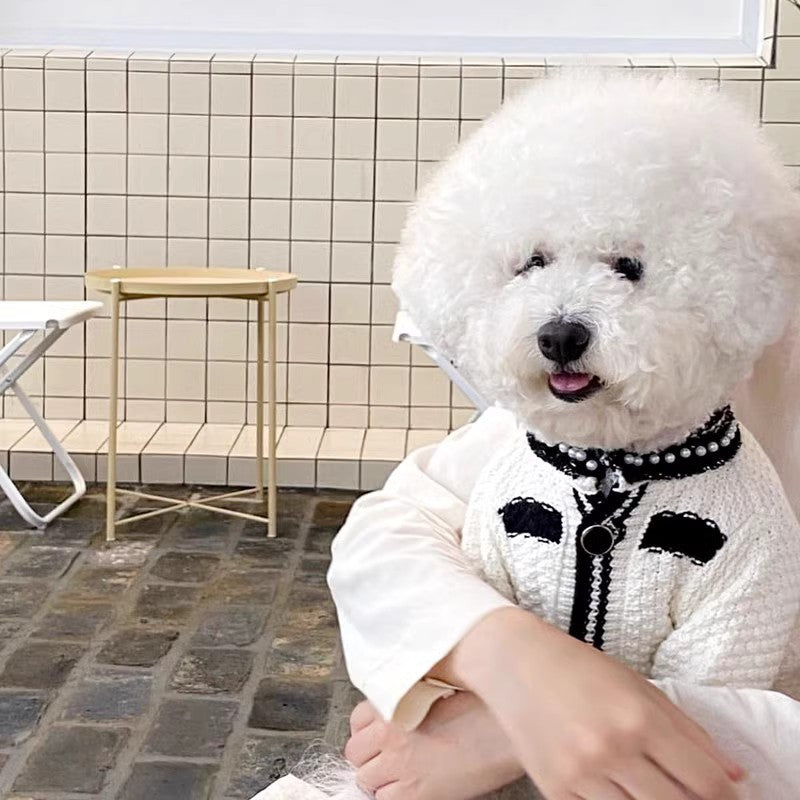 Hundepullover mit Perlenkragen – Bild 2 | LuxeStyle